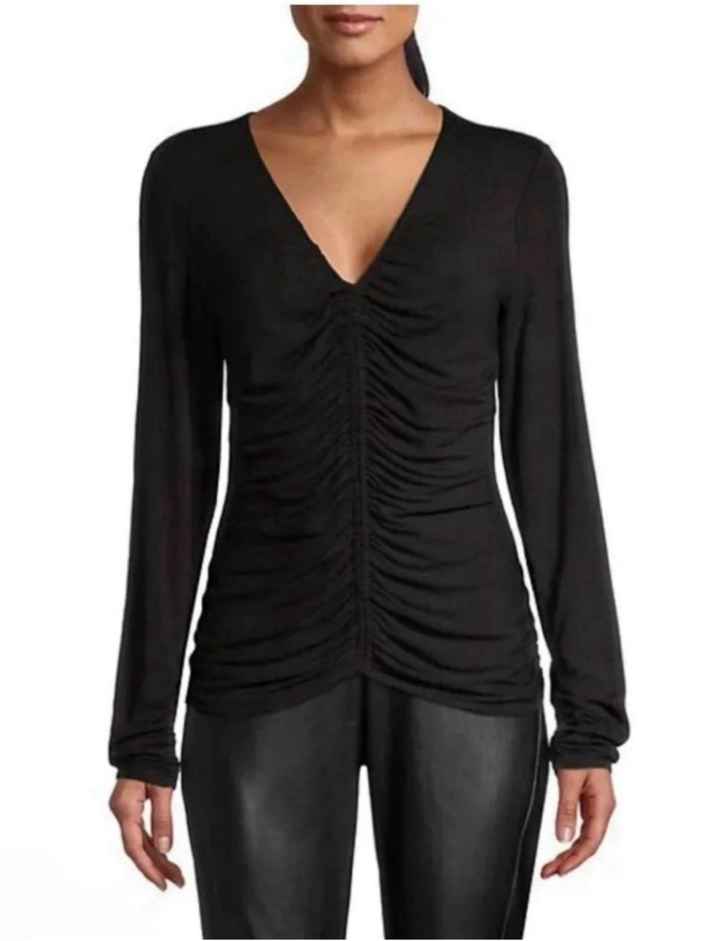 NWT Elie Tahari Ruched Long Sleeve top